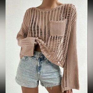 Women's Tan Knit Sweater